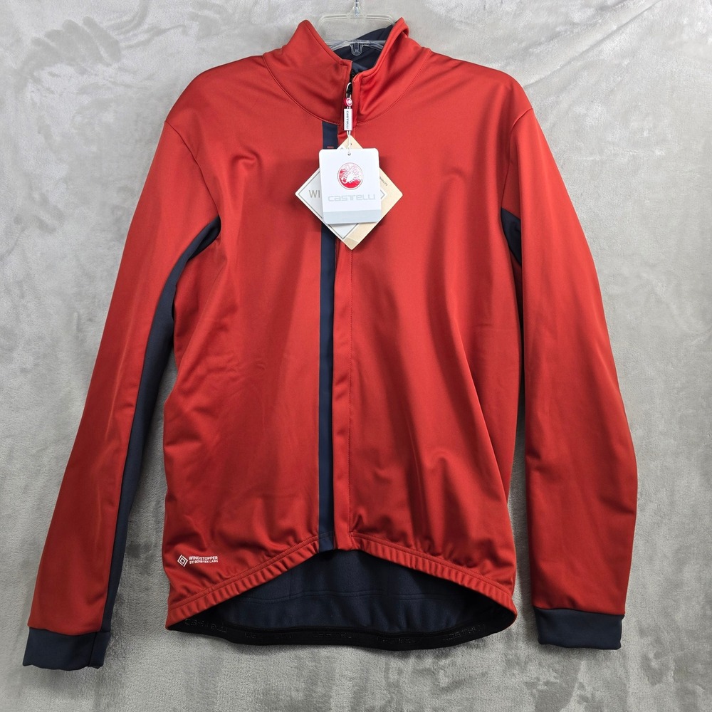 Castelli Entrata Windstopper Jacket Men's XXL Red Navy Cycling Gore-Tex Labs NEW